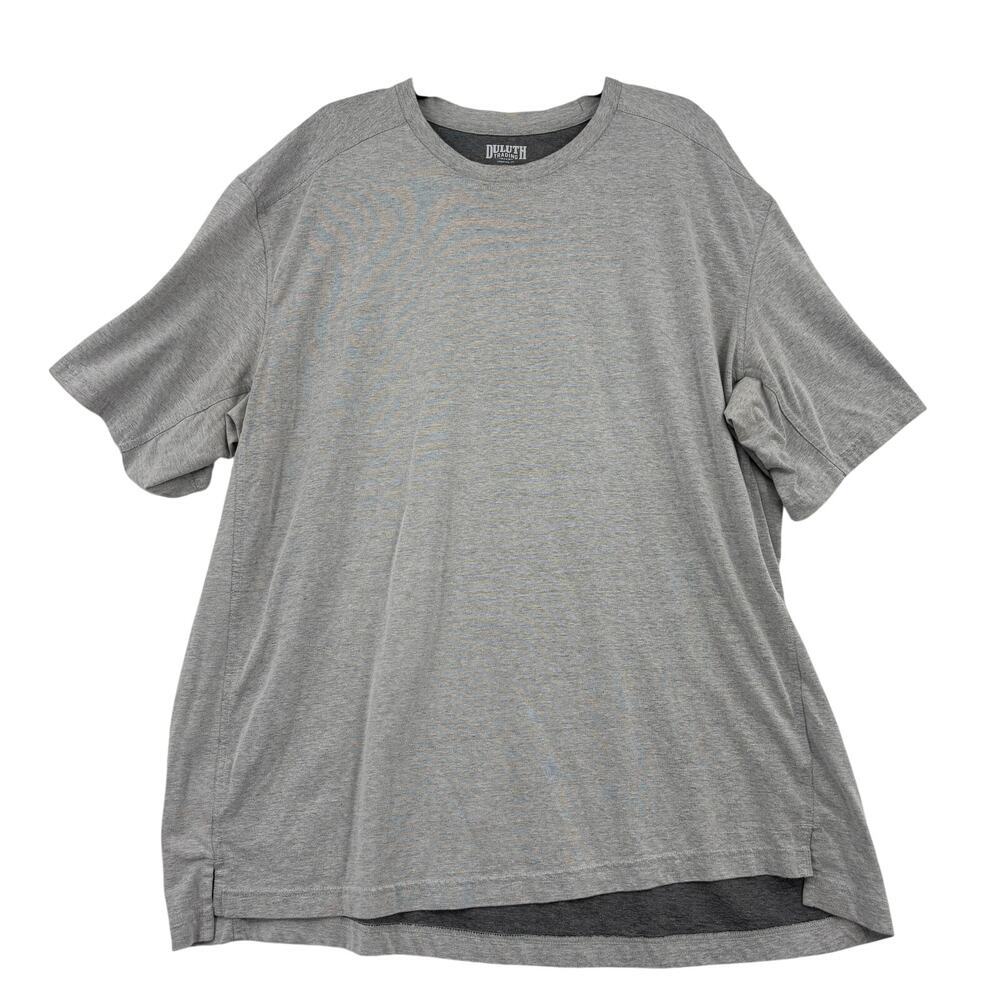 Duluth Trading Co Longtail Tee Shirt Size 2Xl Gray Cotton Coolmax Short Sleeve